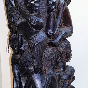 Makonde Tribe Tanzania Handcrafted Dark Brown Wooden Sculpture